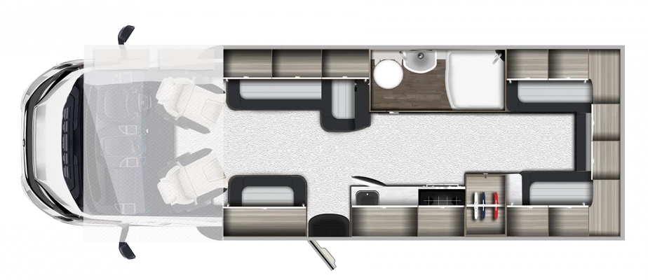 Autotrail C72 layout from above